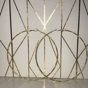 Huge gold hoop earrings